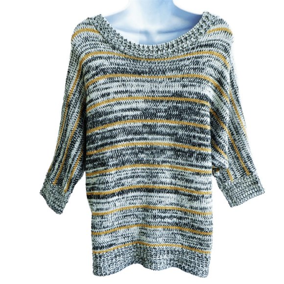 Gossip Girl x Romeo Juliet Couture Knit Sweater Lurex Stripes Dolman Sleeves M - Picture 4 of 5